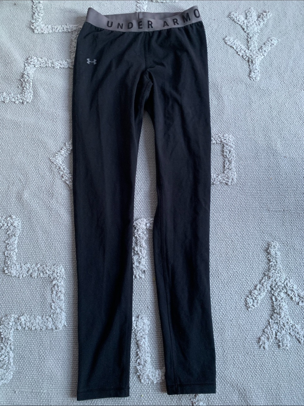 Under Armour Black Leggings with Gray Branded Waistband